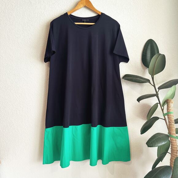 COS Midi Trapeze/Tent Dress Large Minimalist Modern Capsule Oversized Navy Swing - Picture 1 of 8